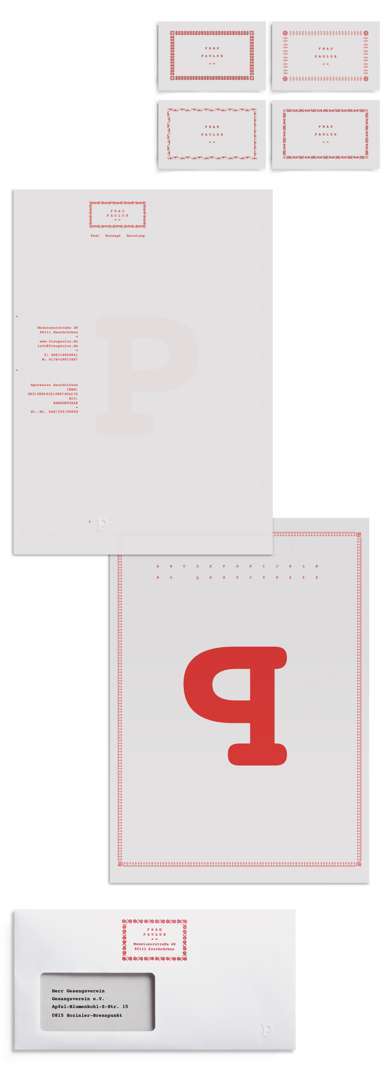 frau paulus text konzept corporate grafik design typografie nauwieser viertel courier bold