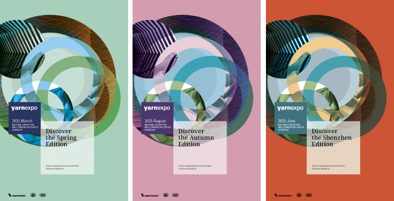 yarn expo 01 Shanghai Shenzhen Messe Frankfurt Hongkong Corporate Design Gestaltung Key Visual Art Direction Grafikdesign  National Exhibition Convention Center NECC
